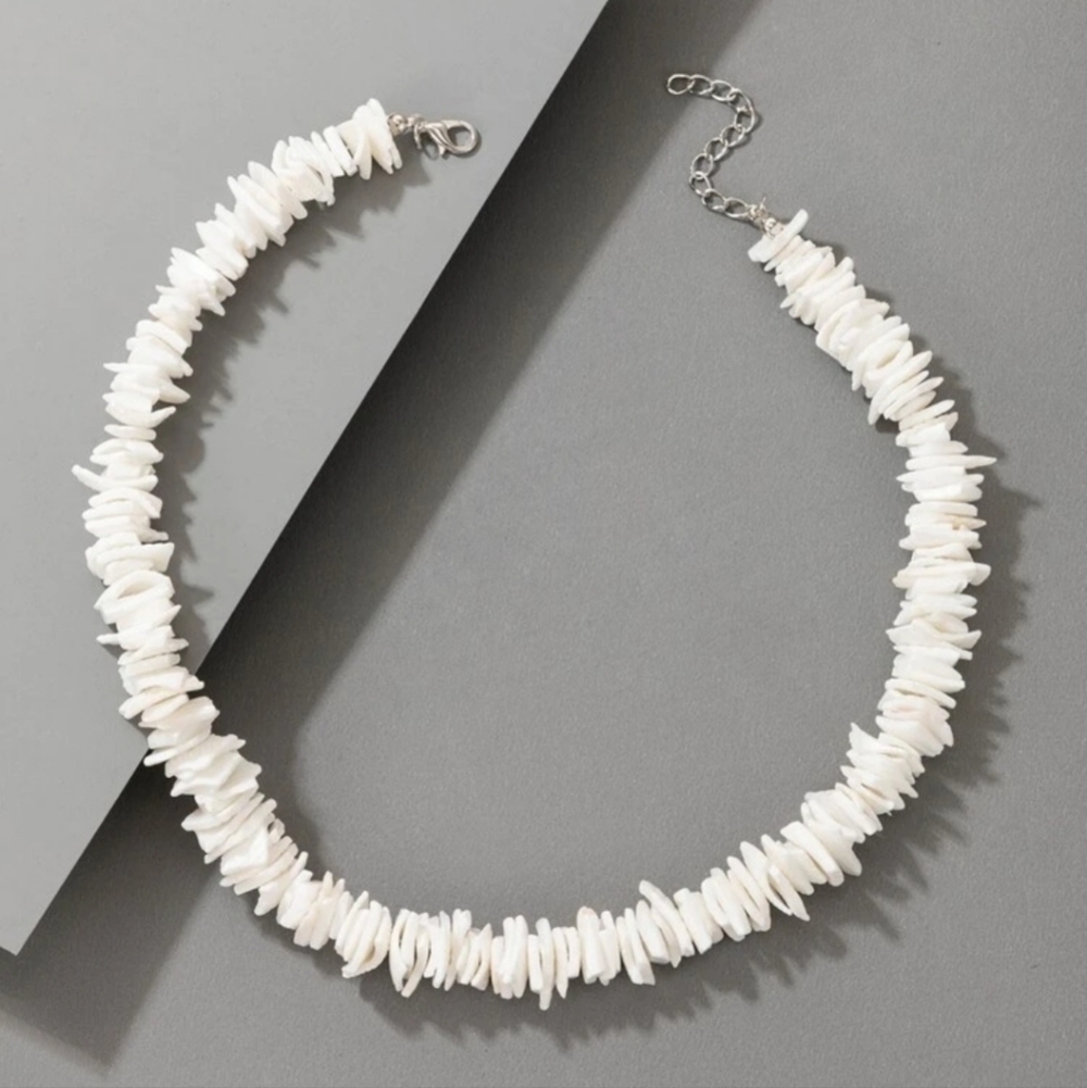 White Puka Shell Beads Necklace - Picture 3 of 5